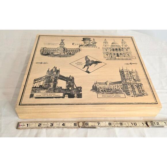 London Landmarks Wooden Box 12"x12"x2"  Decorative - Picture 3 of 3